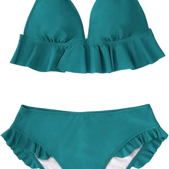 Cupshe Teal Ruffled Bikini Set - Picture 3 of 3